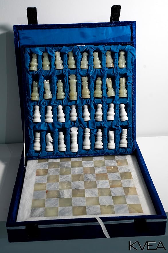 11-Inch Marble Chess Set – Handcrafted Luxury Board Game for Home & Office Décor – Unique Gift Idea for Chess Lovers – Premium Quality, Classic Design, Suitable for Decor