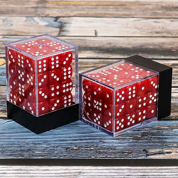 36 Pieces 12mm 6 Sided Mini Dice Set,D6 Game Dice Set,6 Sided Standard Game Dice for Board Games Dice Games Classroom Teaching Dices Game, with Portable Gaming Box(Red)