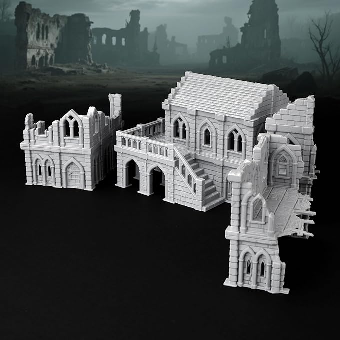 AUSPDICE AF686 Town Buildings RPG Terrain Set for DND Accessories, TTRPG Buildings, Table Maps Characters and Dungeons and Dragons Scenario Pieces