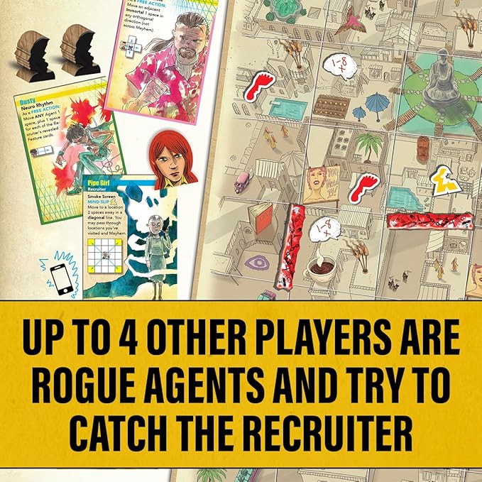 Mind MGMT: The Psychic Espionage Game - Strategic Deduction Board Game for 2-5 Players - Hidden Movement & Cooperative Play - Ages 14+