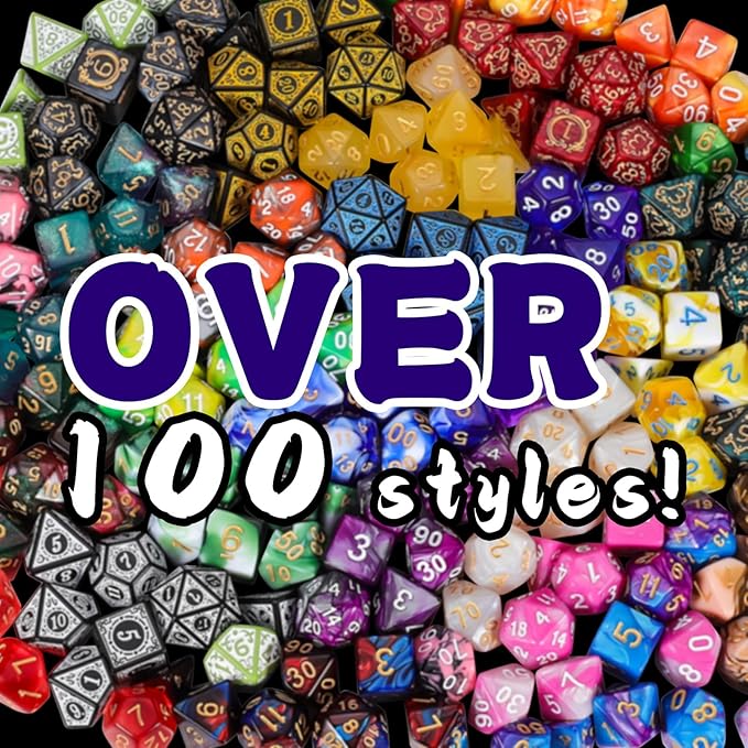 QMAY Mystery Dice Box - 48PCS DND Dice Set, Random Dice Patterns, 6 Surprise Boxes, Polyhedral Dice with Dice Display Tube, D&D Gifts Box for Dungeons and Dragons, RPG, MTG,Role Playing Table Game