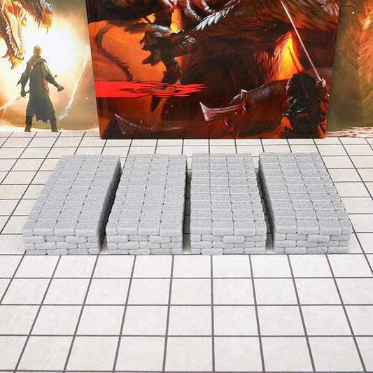 Dungeon Walls 40pcs 28mm Miniature RPG Terrain Modular System DND Building Accessories for Tabletop Role Playing Scenes, Gift of Christmas Halloween for DM (Expansion Pack 1)