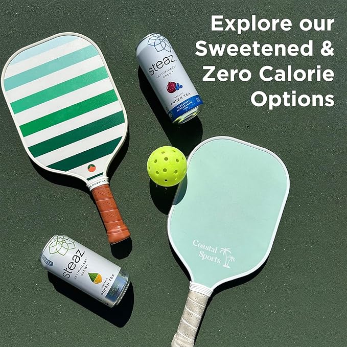 Steaz - Organic Green Tea - Unsweetened Passionfruit (12 Pack) - Antioxidant Brew - 65mg Natural Caffeine, Zero Sugar, 0 Calories, Vitamin C - Unsweetened Iced Tea - Vegan - 12 Cans, 16 fl oz (473mL)