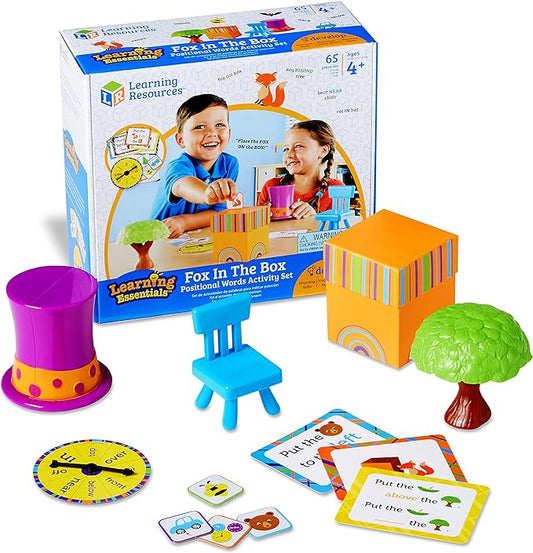 Learning Resources Fox in The Box- Position Word Activity Set, 65 Pieces