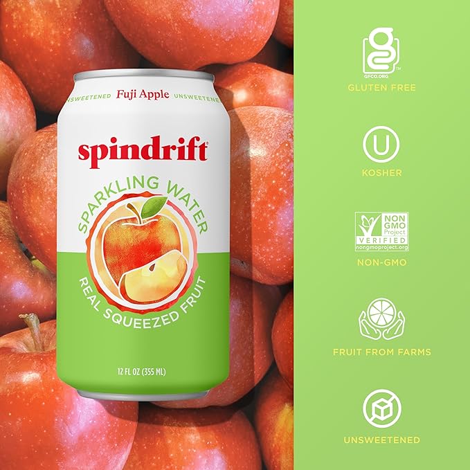 Spindrift Fuji Apple Can 12 Ounce (Pack of 24)