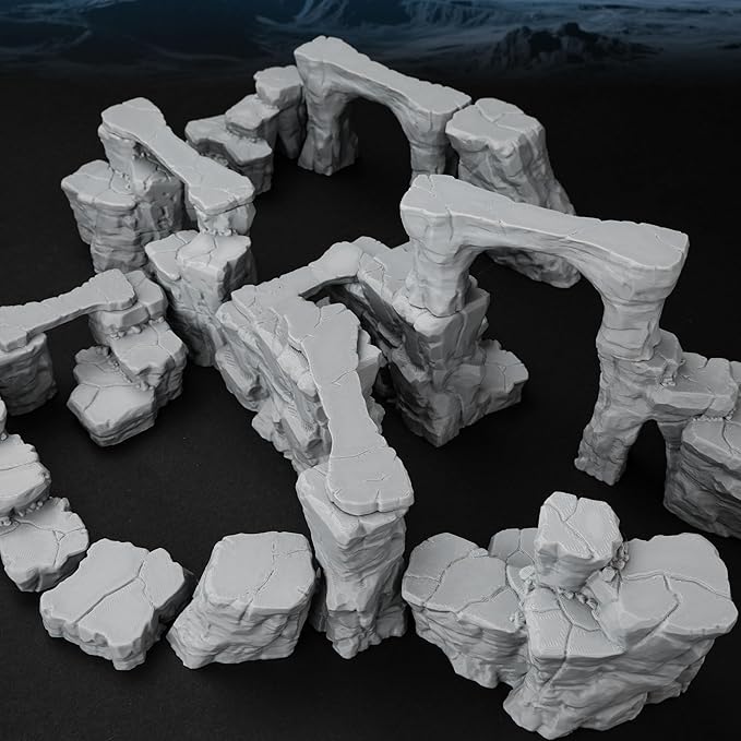 RPG Terrain AF693 The Pit Canyon Scene for DND Campaigns – The Pit Canyon Modular Scenery Set with Rock Bridges, TTRPG Structures, Map Accessories for 28–32mm Characters, Wargame and Roleplay Ready