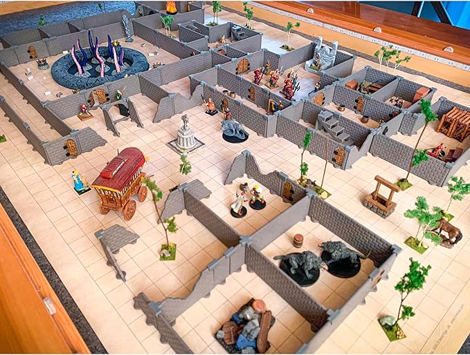 Knight Dungeon Set - Mini Dungeon Castle Cavern DND Terrain for Tabletop RPGs, Dungeons & Dragons, Pathfinder, War Gaming, and More! by DCD (200+pcs, 7sqft, 32rooms)