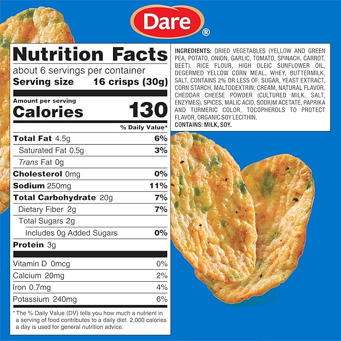 Breton Veggie Crisps Zesty Ranch (Pack of 12) - Popped not Fried Crisps, Made with Real Vegetables, Light and Crispy Gluten Free Chips, Snacks for School, Lunch Box and More, 12x6oz