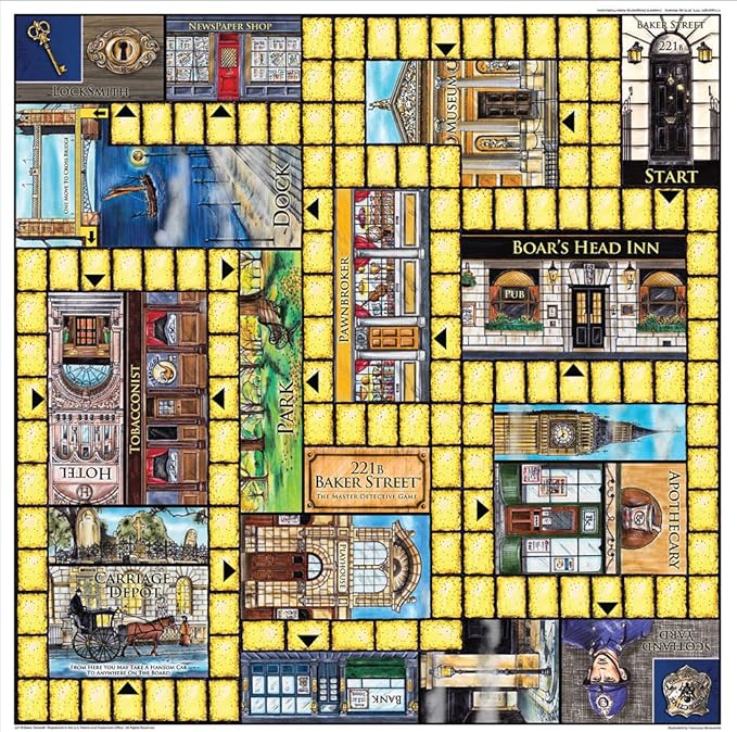 Deluxe 221B Baker Street Board Game - 200 Intriguing Adventures 2-6 Players
