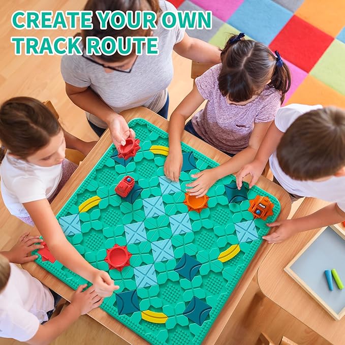 Logical Road Builder Games, STEM Family Board Game, Large Educational Smart Brain Teasers Puzzles Toys, Preschool Learning Early Montessori Birthday Gifts for Kids Boys Girls Age 4-8 Year Old