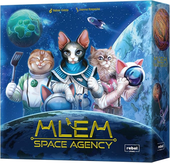 MLEM: Space Agency Board Game - Purrfect Catstronaut Adventures! Dice-Rolling Strategy Game, Fun Family Game for Kids and Adults, Ages 8+, 2-5 Players, 30-45 Minute Playtime, Made by Rebel Studio
