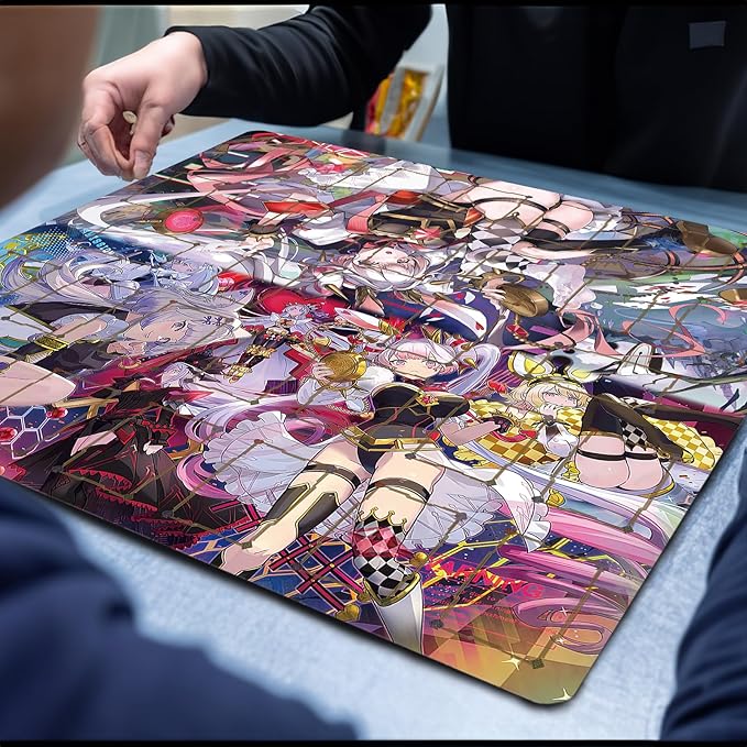 Card Rubber Mat - 2 Player, Square playmat for Gamer 60x60cm/23.6x23.6inch (Maliss)