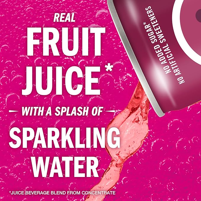 IZZE Sparkling Juice Beverage Blend, Blackberry, No Sugar Added, 8.4 FL OZ, 24 Cans