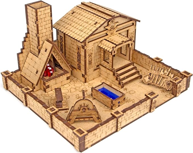 TowerRex Dwarven Forge D&D Terrain, Tabletop Buildings, Modular Battle Mat Grid, DND Accessories, Props for Dungeons & Dragons, Pathfinder, Warhammer, Wargaming Scenery for 25mm 32mm 28mm Miniatures