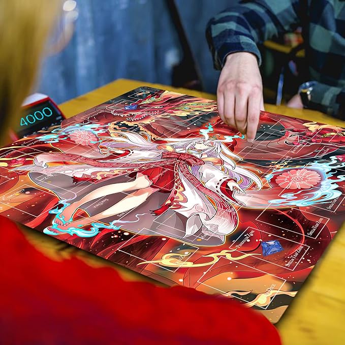 Card Rubber Mat - 2 Player, Square playmat for Gamer 60x60cm/23.6x23.6inch