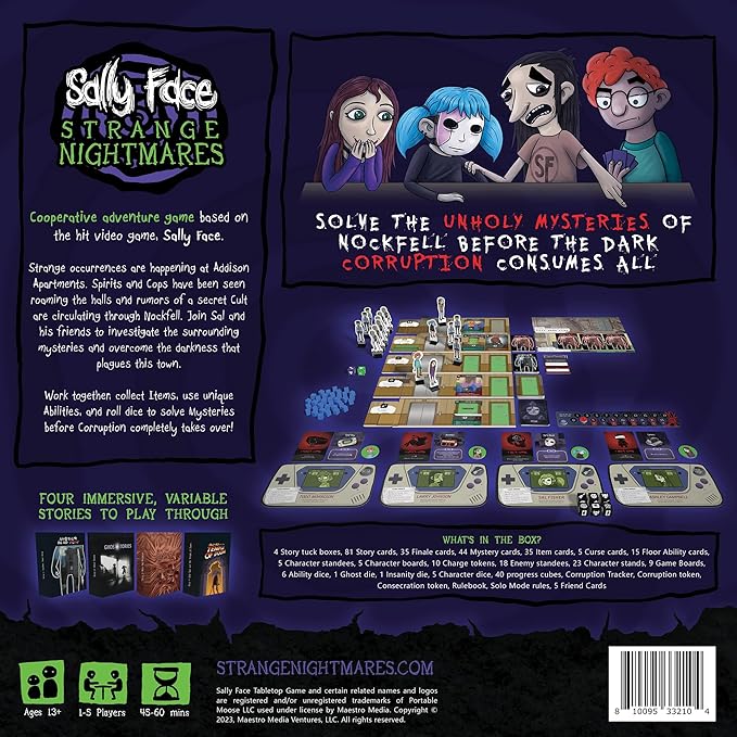 Sally Face: Strange Nightmares - Cooperative Board Game, Based On The Video Game, Officially Licensed, Ages 13+, 1-5 Players, 45 Min