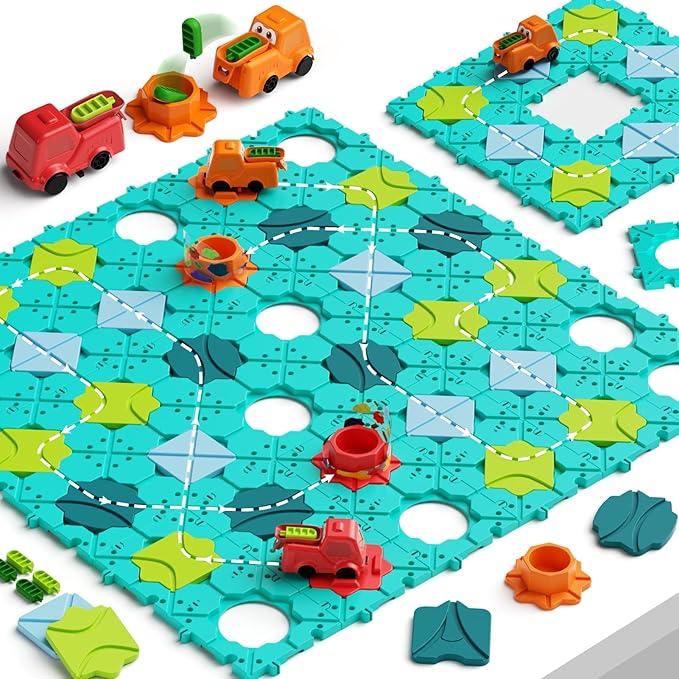 STEM Building Blocks with 200+ Challenges | Sensory Learning Kit for Preschool Classrooms | Creative Road Constructor Games Gift for Ages 3-8 Educational Toys