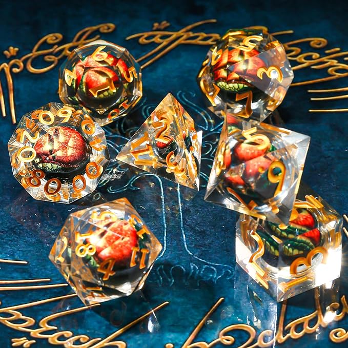 Polyhedral D&D Dice Set, DND Eyeball Dice for Dungeons and Dragons Role Playing Table Games