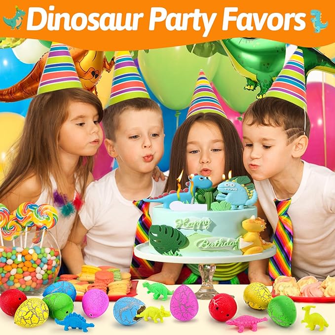 30PCS Large Hatching Dinosaur Eggs for Dinosaur Birthday Party Favors for Kids 3-5 4-8 Goodie Bag Gift Stuffers Classroom Prizes Bulk Treat Stuff Novelty Grow in Water Dino Eggs with Toys Inside