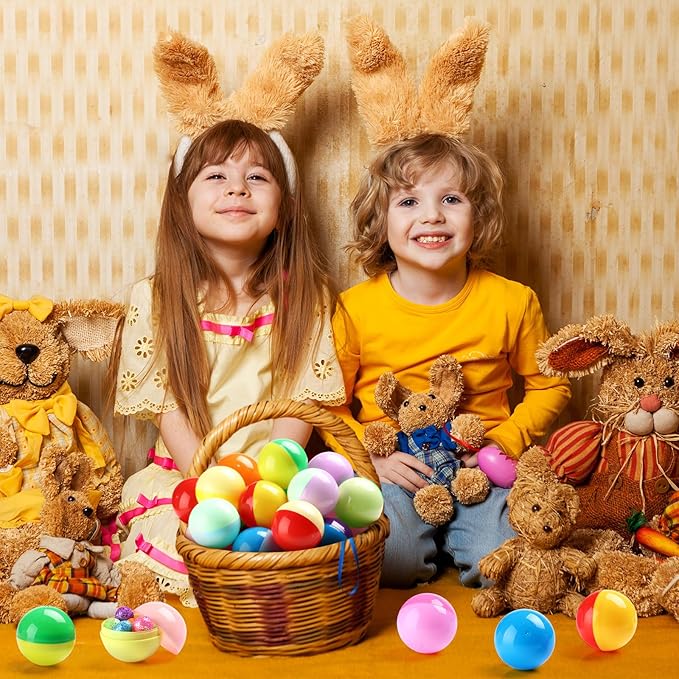 120 Pcs 2 Inch Empty Vending Machine Capsules Colored Round Capsules Toy Bulk Gumball Machines Plastic Balls Small Plastic Containers for Easter Party Favor Themed Gift (Novelty Color)