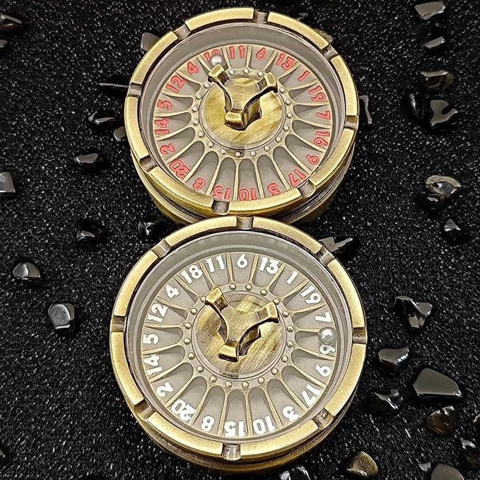 G20 Roulette Dice Spinner for DND Dice Set, 7-in-1 Dragon Metallic D&D Dice with Gift Case for Dungeons and Dragon Game, RPG Role Playing Table Game Gifts (Ancient Gold)