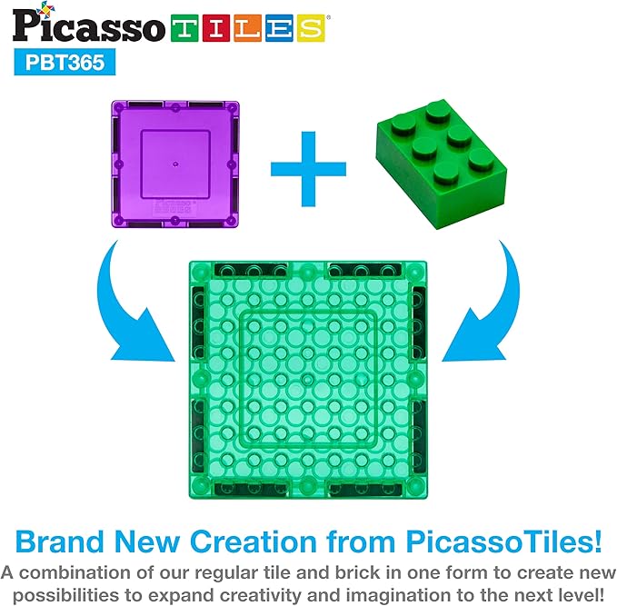 PicassoTiles 316 PCs Activity Table with Magnetic Tiles and Building Brick Blocks, Playset Table with Magnetic Action Figures & Storage Included, Can be Use as Water & Sand Tables STEM Toys Ages 3+