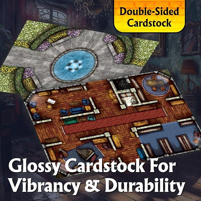 Arcknight The Highborne Manor Roleplaying Battlemaps; 16 Modular RPG Maps in 8 Double-Sided Pages, 1" Square Grid, Modular & Versatile Design for Tabletop Gaming - for Dungeons & Dragons, Pathfinder