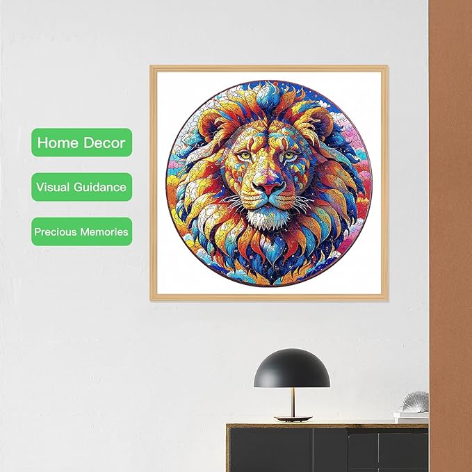 Wooden Puzzle for Adults โ Unique Lion-Shaped Jigsaw, Animal Style Brain Teaser for Kids & Teens, 220 Pieces, 10"x10", Ships as Whole Puzzle Board (No Loose Pieces), Gift-Ready Box, Fun Family Game