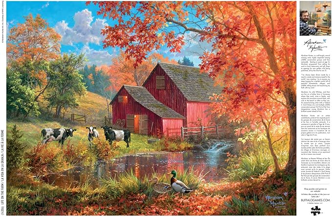 Buffalo Games - Abraham Hunter - Life on The Farm - 1000 Piece Jigsaw Puzzle for Adults - Challenging Puzzle Perfect for Game Nights - Finished Size is 26.25 x 19.75