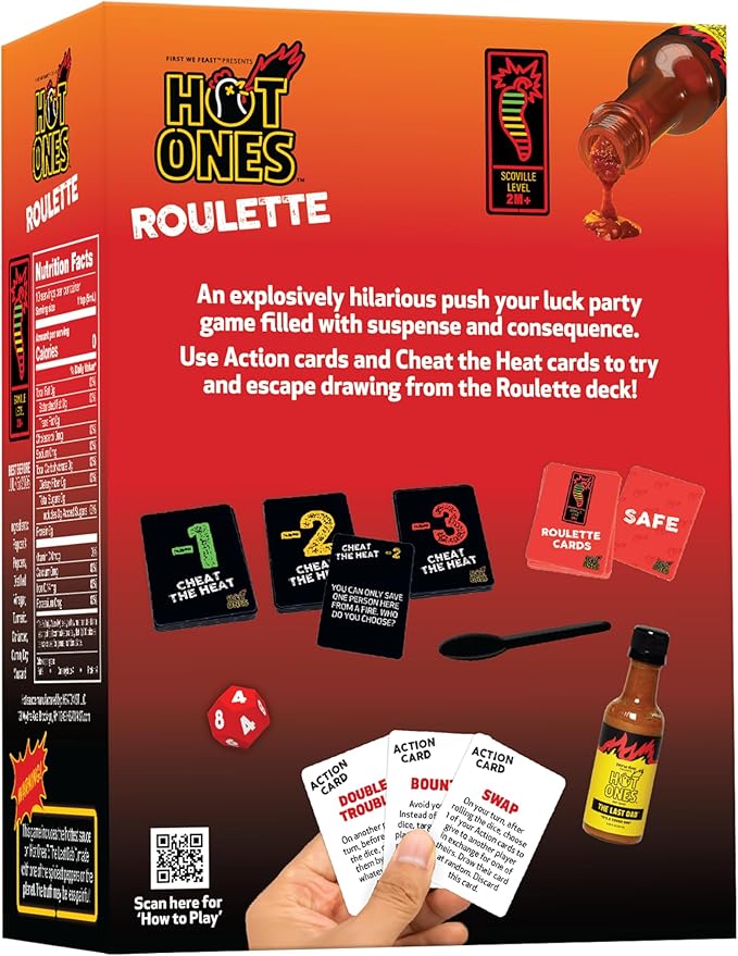 Wilder Hot Ones Roulette – Hot Sauce Included – A Push Your Luck Party Game