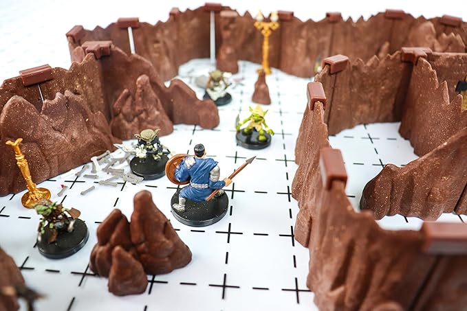 Goblin Cavern Set - Mini Dungeon Castle Cavern DND Terrain for Tabletop RPGs, Dungeons & Dragons, Pathfinder, War Gaming, and More! - by DCD (64+pcs, 1.4sqft, 8areas)