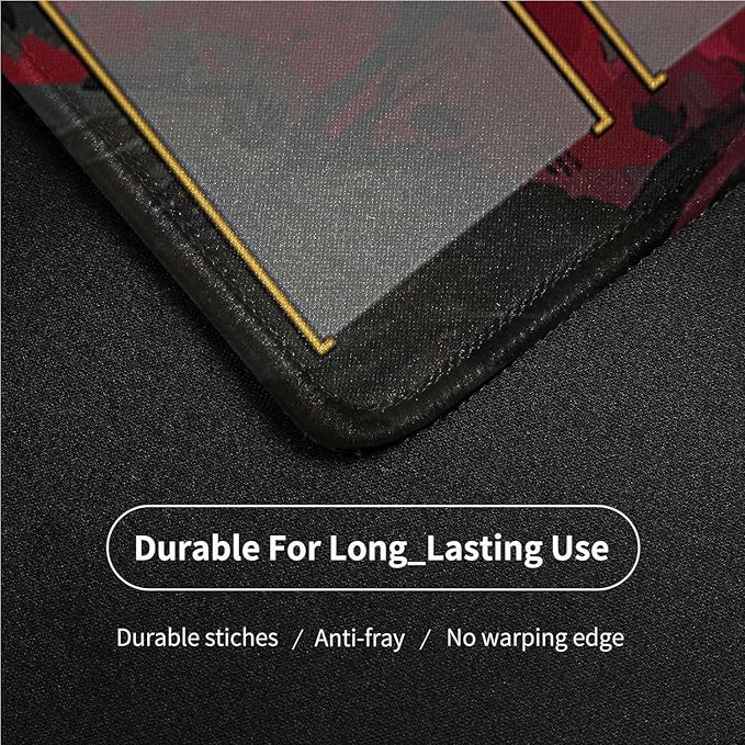 MTG Playmat Stitched Edges, Game Play Mat for MTG TCG 24 x 14 inches Trading Card Inked Game Playmats with Storage Bag Smooth Rubber Surface Battle