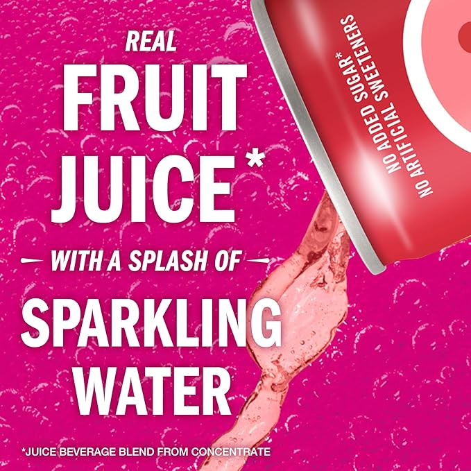 IZZE Sparkling Juice Beverage Blend, Grapefruit, No Sugar Added, 8.4 FL OZ, 24 Cans