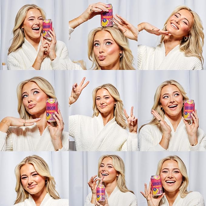 Swoon Pink Lemonade - Low Carb, Paleo-Friendly, Gluten-Free Keto Drink - Sugar Free Strawberry Lemonade Made with 100% Lemon Juice Concentrate & Sweetened by Monk Fruit, 12 Fl oz (Pack of 12)