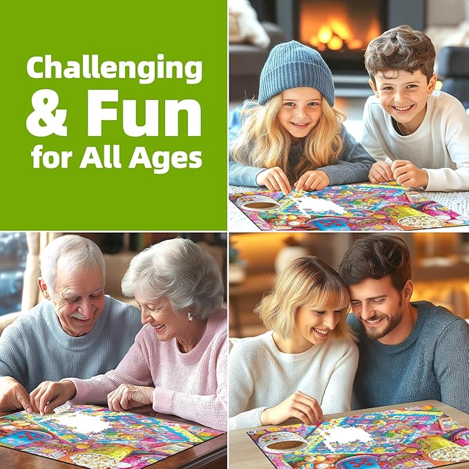 500 Piece Jigsaw Puzzle for Adults Colorful Board Game Scene Fun & Challenging Puzzles 500 Pieces with Letters on Back Family Game Night Jigsaw Puzzle for Adults and Seniors (23x15 Inch)