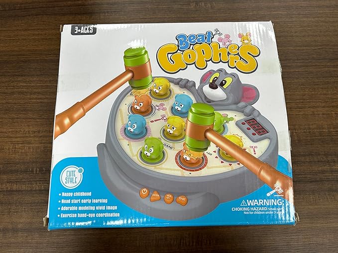 Yerloa Game for Toddlers 2 3 4 5 Year Old Boy Toys Christmas Unique Gift Kids Toys Ages 2-4 4-6 2-3 3-5 4-8 Interactive Learning Educational with Spray 2 Hammers, 5 Modes, 9 Music & Light