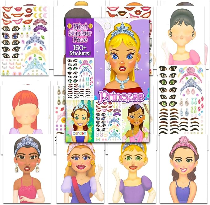 Disney Princess Pop Up Game - Bundle with Disney Princess Board Game with Pop Up Dice, Create-a-Face Stickers, More | Disney Princess Games for Girls