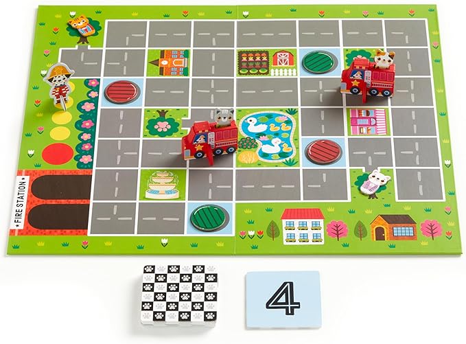 Mudpuppy Fire Engine Rescue – Cooperative Preschool Board Game Featuring Bold Fire Engine Promotes Social Emotional Development for Children Ages 4 and Up