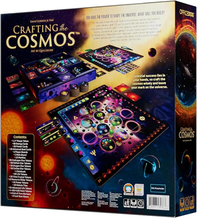 Crafting The Cosmos Board Game - Build The Galaxy with Stellar Resource Management! Sci-Fi Strategy Game for Kids & Adults, Ages 14+, 2-4 Players, 60-90 Minute Playtime, Made by Office Dog