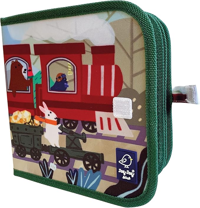 Jaq Jaq Bird Erasable Doodle Pad for Kids,Reusable Mess-Free Coloring and Toddlers Learning Toys-Chalkboard and Drawing Books-Includes 4 ButterSitx Chalks-Train