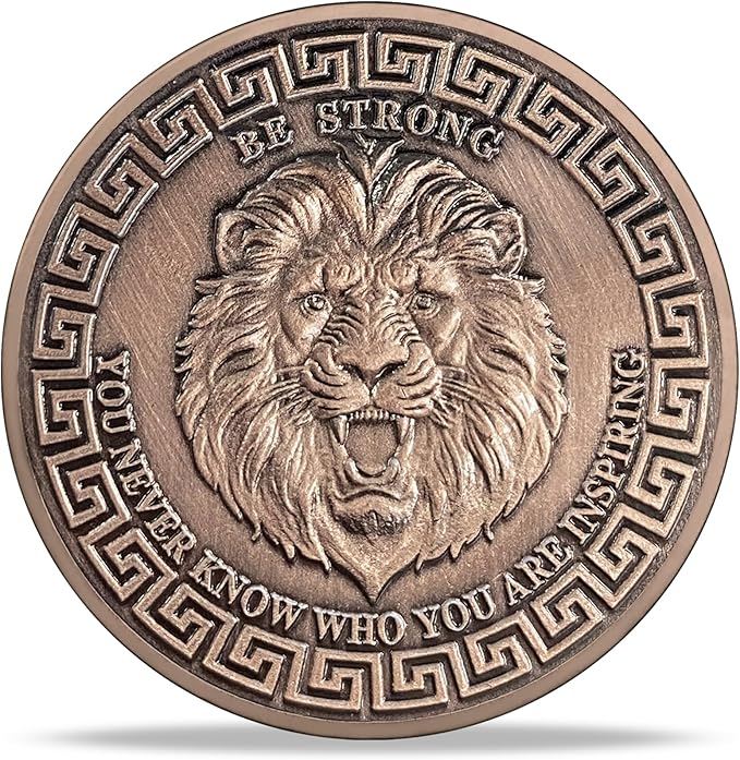 Lion Sword and Shield Challenge Coin - Inspirational Collectible, High Relief Design, Symbol of Courage and Strength, Medieval Style Classic Amulet(Pack of 10)
