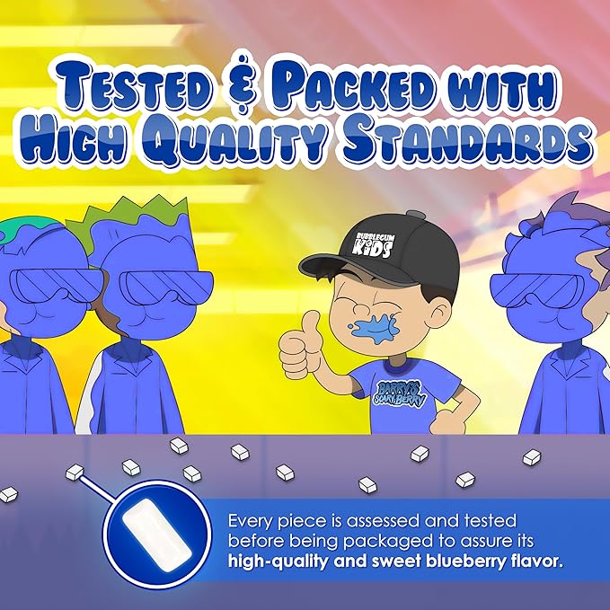 Bubblegum Kids Sugar Free Gum - For Kids and Adults - Vegan Friendly - Retro, Parent Approved Bubble Gum with Burst of Sweet Flavor - Barry's Scary Berry (Berry 3-Pack)