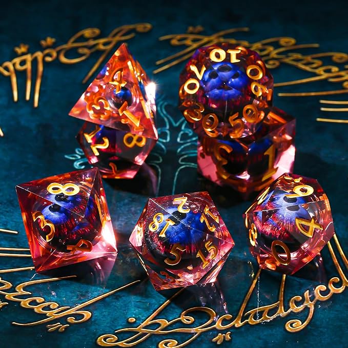 Sharp Edge Dice Set d&d,Dungeons and Dragons Dice,Polyhedral DND Dice Set for Board Games