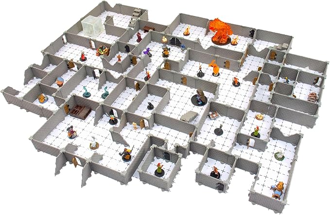 Knight Dungeon Set - Mini Dungeon Castle Cavern DND Terrain for Tabletop RPGs, Dungeons & Dragons, Pathfinder, War Gaming, and More! by DCD (200+pcs, 7sqft, 32rooms)