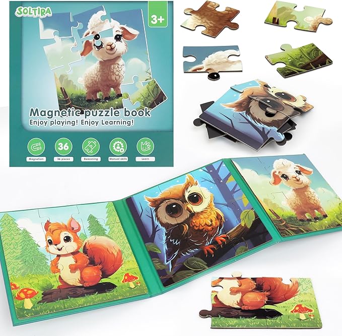 Puzzles for Kids Ages 3-5 36 Pieces Kids Puzzle 4-6 Travel Puzzles Ages 4-8 Animal Airplane Car Road Trip Activities Games Toys Girls and Boys Gift