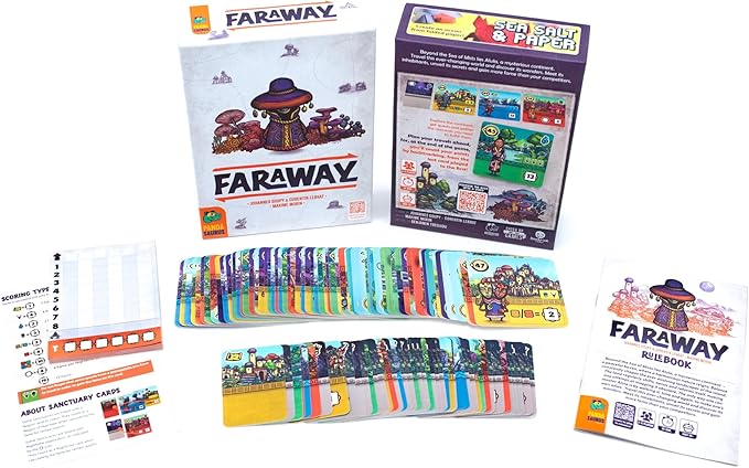 Pandasaurus Games Faraway Card Game - Explore Mysterious Alula! Strategic Region Building with Engaging Gameplay for Adventurers, Ages 10+, 2-6 Players, 15-30 Min Playtime, Made