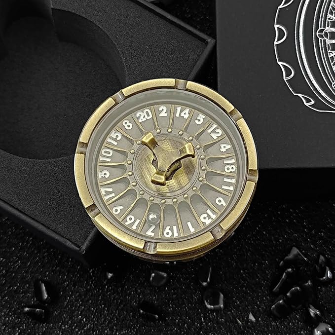 G20 Roulette Dice Spinner for DND Dice Set, 7-in-1 Dragon Metallic D&D Dice with Gift Case for Dungeons and Dragon Game, RPG Role Playing Table Game Gifts (Ancient Gold)