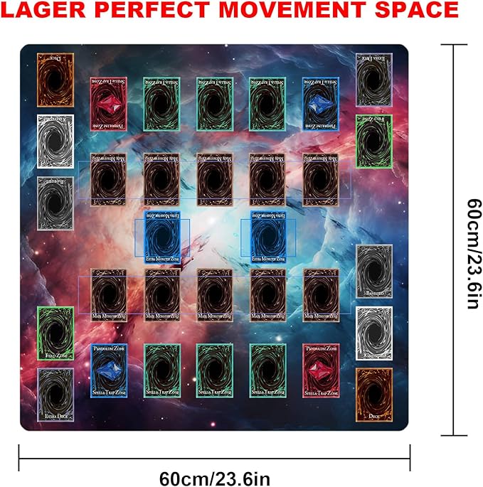 Card Rubber Mat - 2 Player, Square playmat for Gamer 60x60cm/23.6x23.6inch