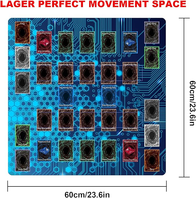 Card Rubber Mat - 2 Player, Square playmat for Gamer 60x60cm/23.6x23.6inch