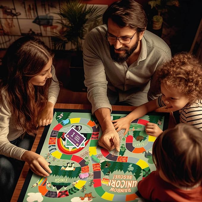 Board Game for Kids Ages 4-8, Fun Family Board Games, Games for 4+ Year Olds, Kids Games for 4+ Year Old Birthday Gift, Unicorn Toy for Girls and Boys, Cooperative Board Games